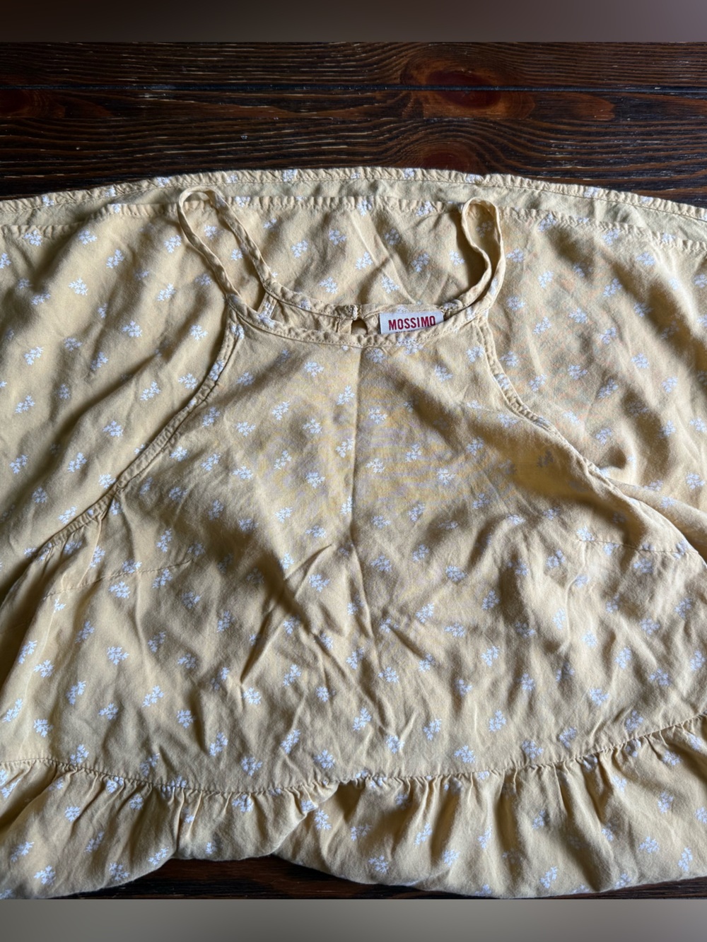 Mossimo Supply Co. Yellow Floral Ruffle Tank Dress